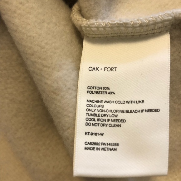 Cream never worn or washed soft nicer sweatshirt, small-medium, 60 cotton, - Picture 7 of 7